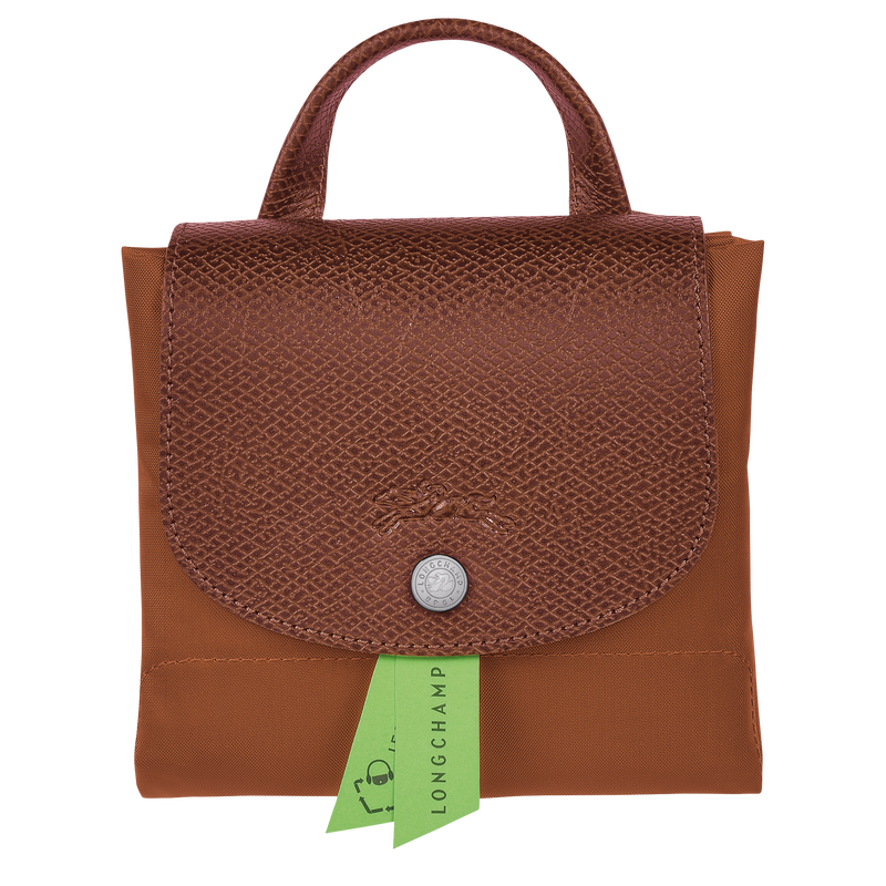 Le Pliage Green Pouch with handle Cognac - Recycled canvas