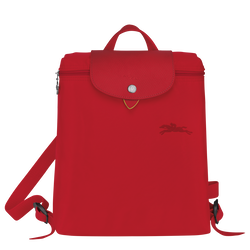 Rucksack M Le Pliage Green , Recyceltes Canvas - Tomato