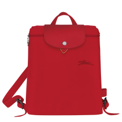 Le Pliage Green M Backpack , Tomato - Recycled canvas