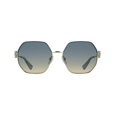 Lunettes de soleil , M&eacute;tal - Dor&eacute;/Bleu