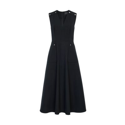 Robe , Popeline de coton - Noir