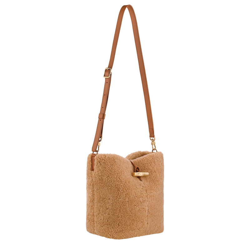 Borsa a tracolla S Le Roseau , Pelle - Cammello  - View 3 of  4