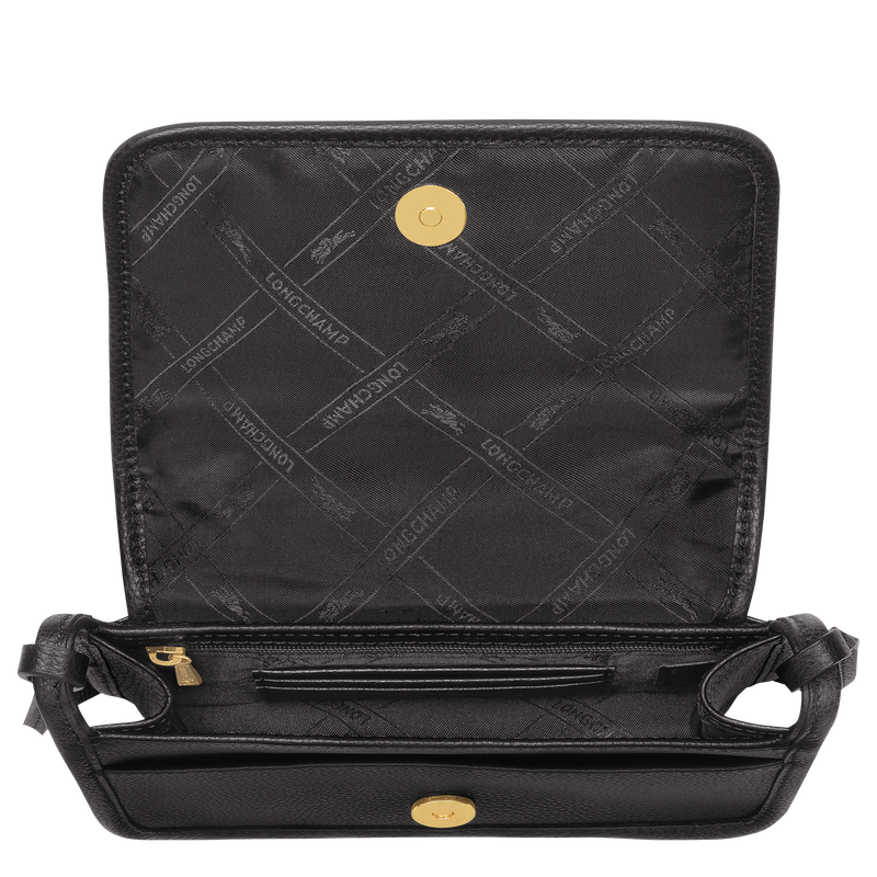 Le Foulonné Wallet on chain Black - Leather | Longchamp SG