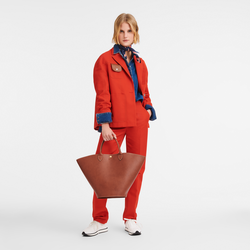 Épure XL Tote bag , Brown - Leather