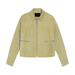 Jacket , Almond Green - Leather