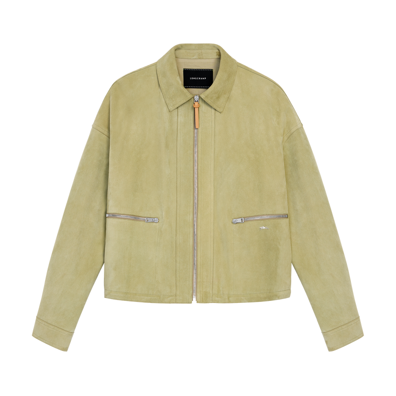 Jacket , Almond Green - Leather  - View 1 of 5