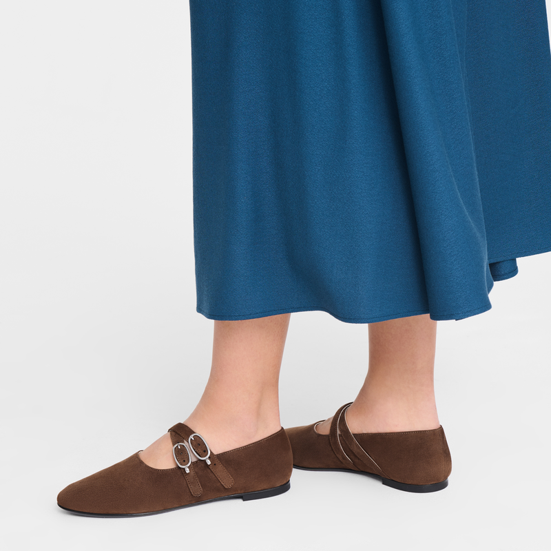 Le Foulonné Ballerinas , Coffee - Leather  - View 5 of  5