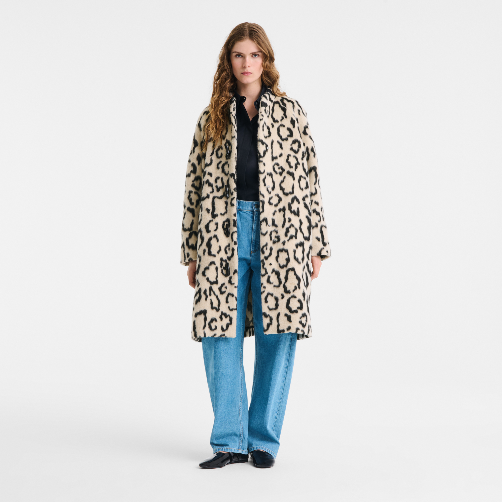 null Abrigo, Beige/Negro