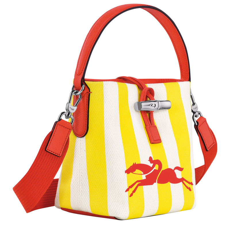 Roseau Essential Bucket bag XS, Yellow/White