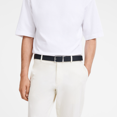 Le Foulonn&eacute; Men's belt, Mocha/Black