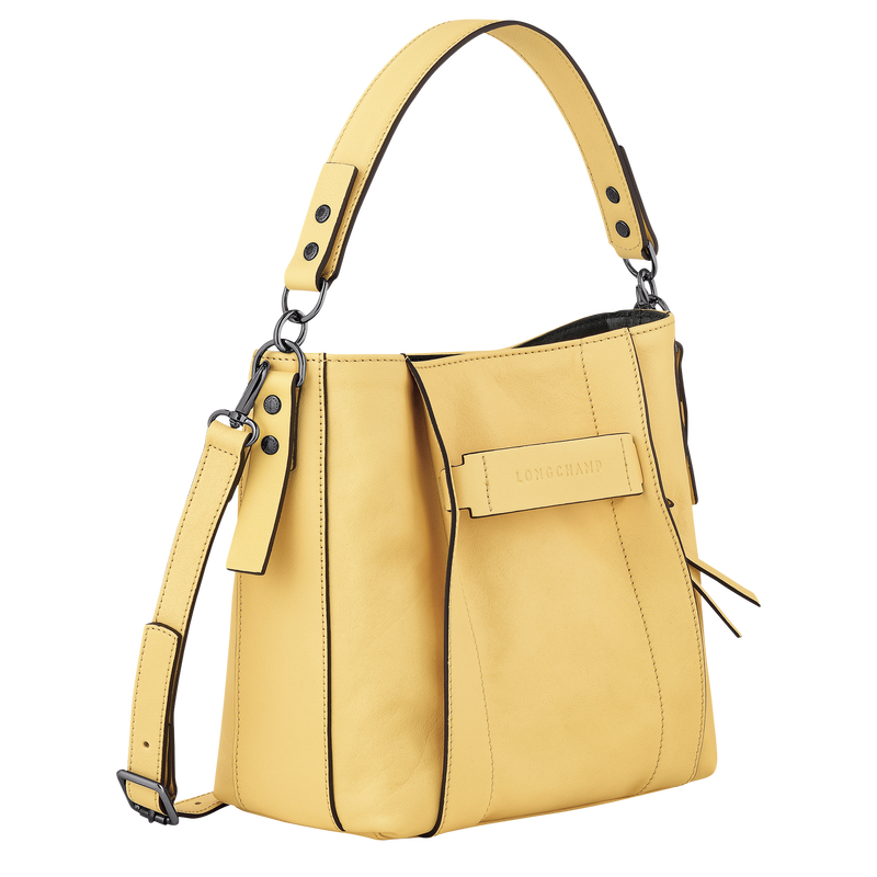 Longchamp 3D 斜背袋 S , 小麥白 - 皮革  - 查看 3 5