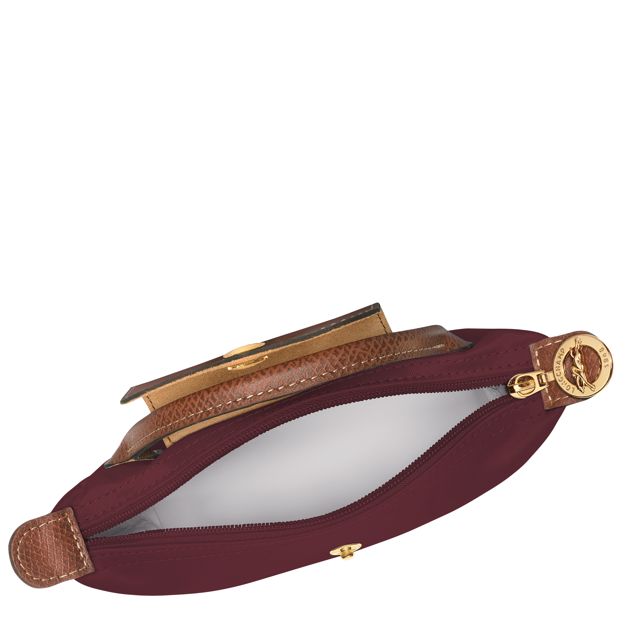 Le Pliage Original Pouch with handle Burgundy Recycled canvas Longchamp US
