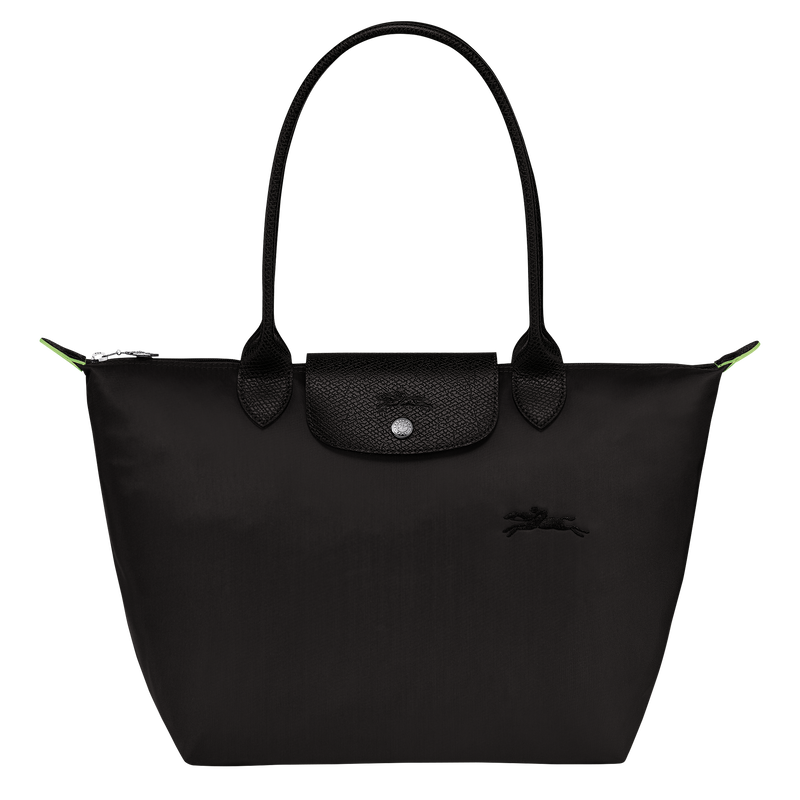 Sac cabas M Le Pliage Green , Toile recyclée - Noir  - Vue 1 de 7