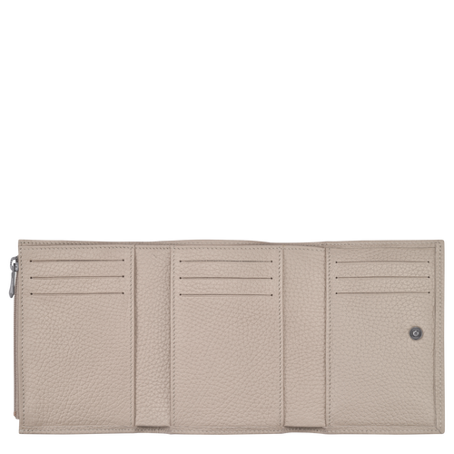 Brieftasche im Kompaktformat Le Roseau Essential , Leder - Hellgrau - Ansicht 2 von 3