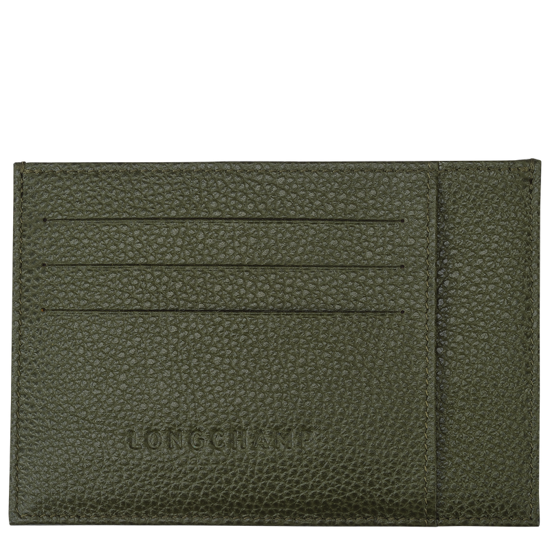 Le Foulonné Card holder , Khaki - Leather  - View 1 of 2