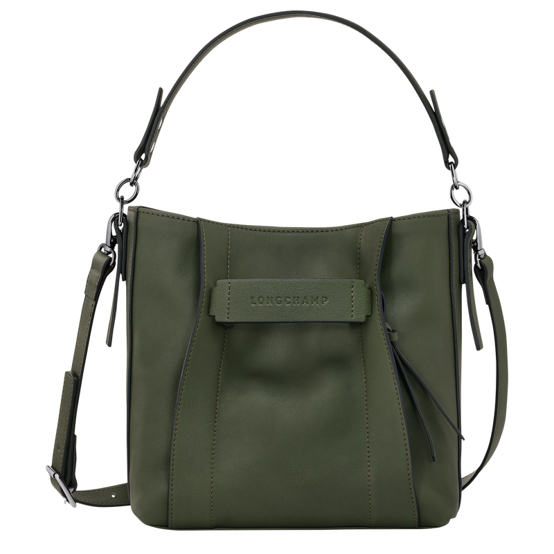 Sac bandouli&egrave;re S Longchamp 3D , Cuir - Kaki  - Vue 1 de 6