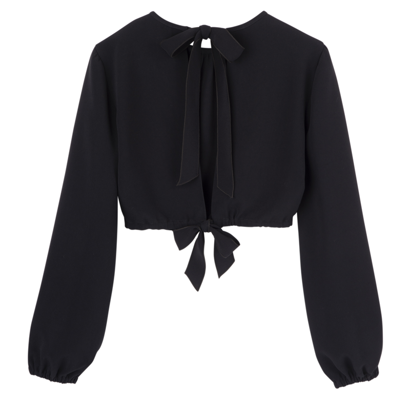 Top , Crep&eacute; - Negro  - Vista 2 de 5