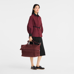 Le Pliage One S Travel bag expandable , Burgundy - Canvas