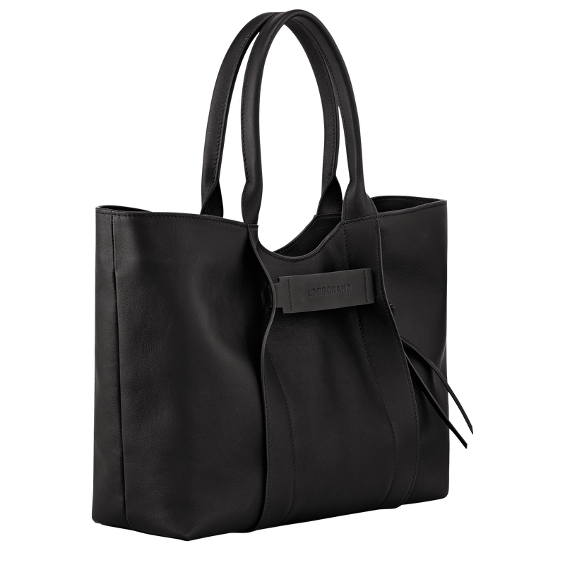 Sac port&eacute; &eacute;paule L Longchamp 3D , Cuir - Noir  - Vue 3 de 5