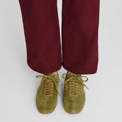 Sneakers On-The-Go , Cuir - Pistache