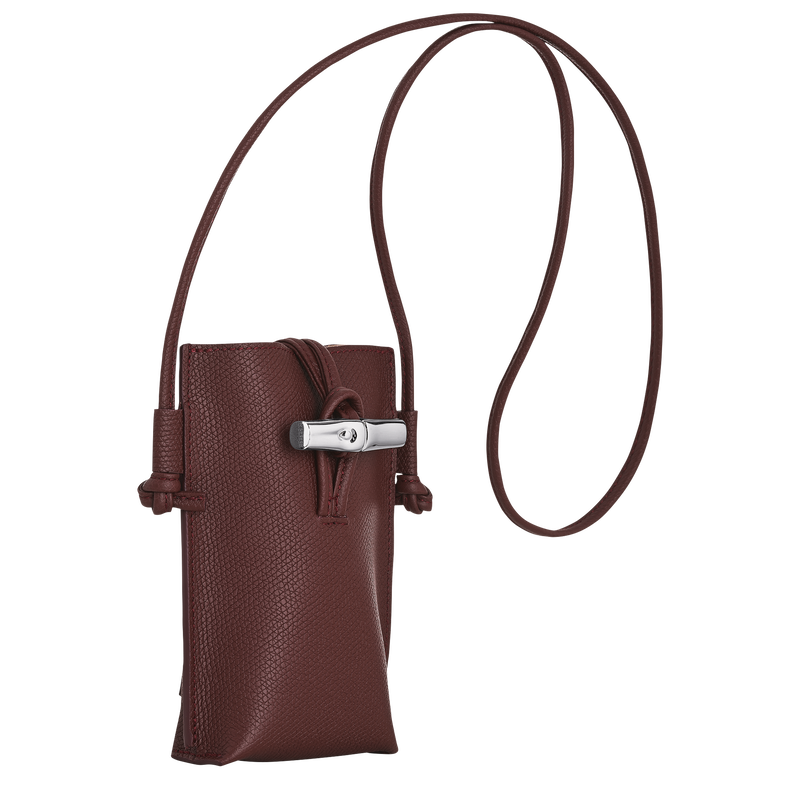Le Roseau Phone case , Burgundy - Leather  - View 2 of  4