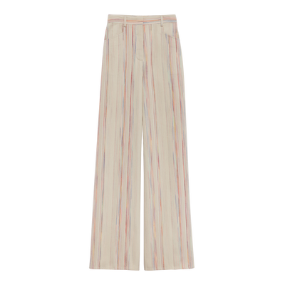 Pantalones , Algod&oacute;n jacquard a rayas - Arco&iacute;ris