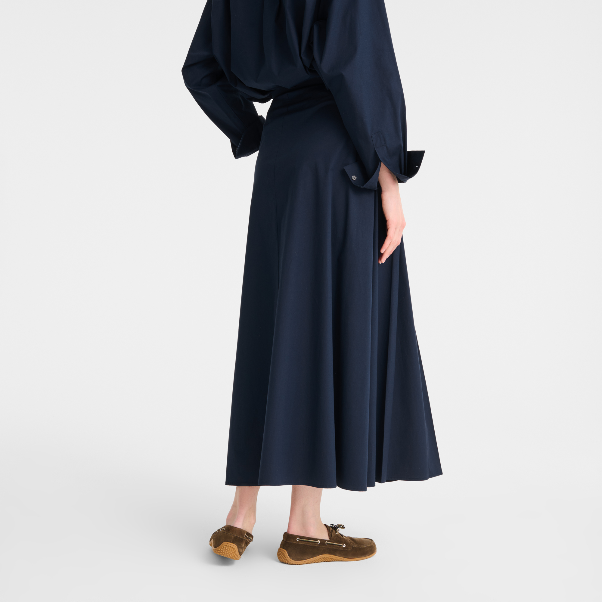 null Falda midi, Azul Marino