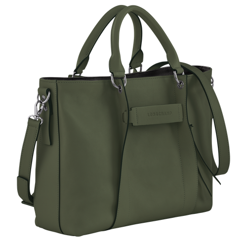 Longchamp 3D L Handbag , Khaki - Leather - View 3 of  6