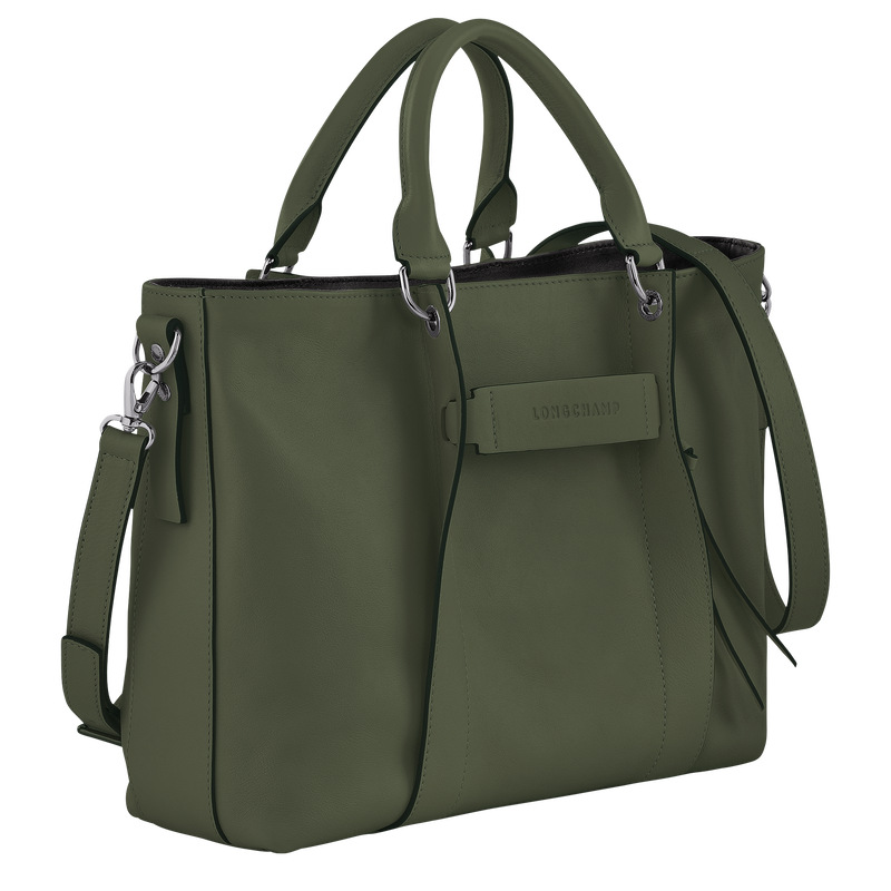 Longchamp 3D L Handbag , Khaki - Leather  - View 3 of  6