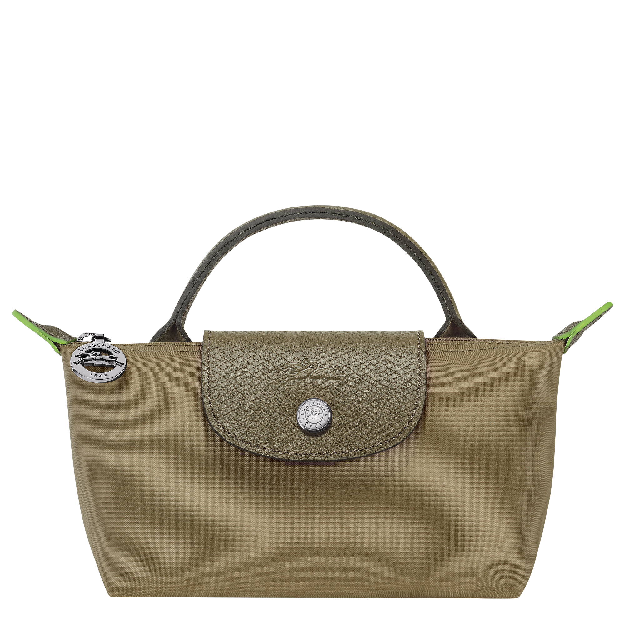 Le Pliage Green Pouch with handle, Artichoke