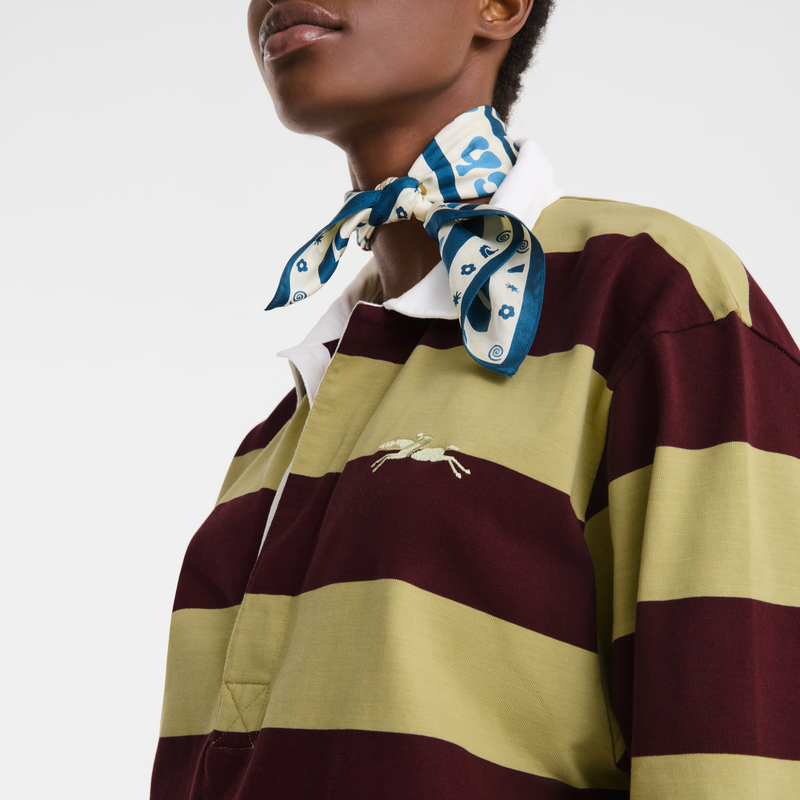 Camisa polo , Jersey a rayas - Pistacho/Burdeos  - Vista 5 de 5