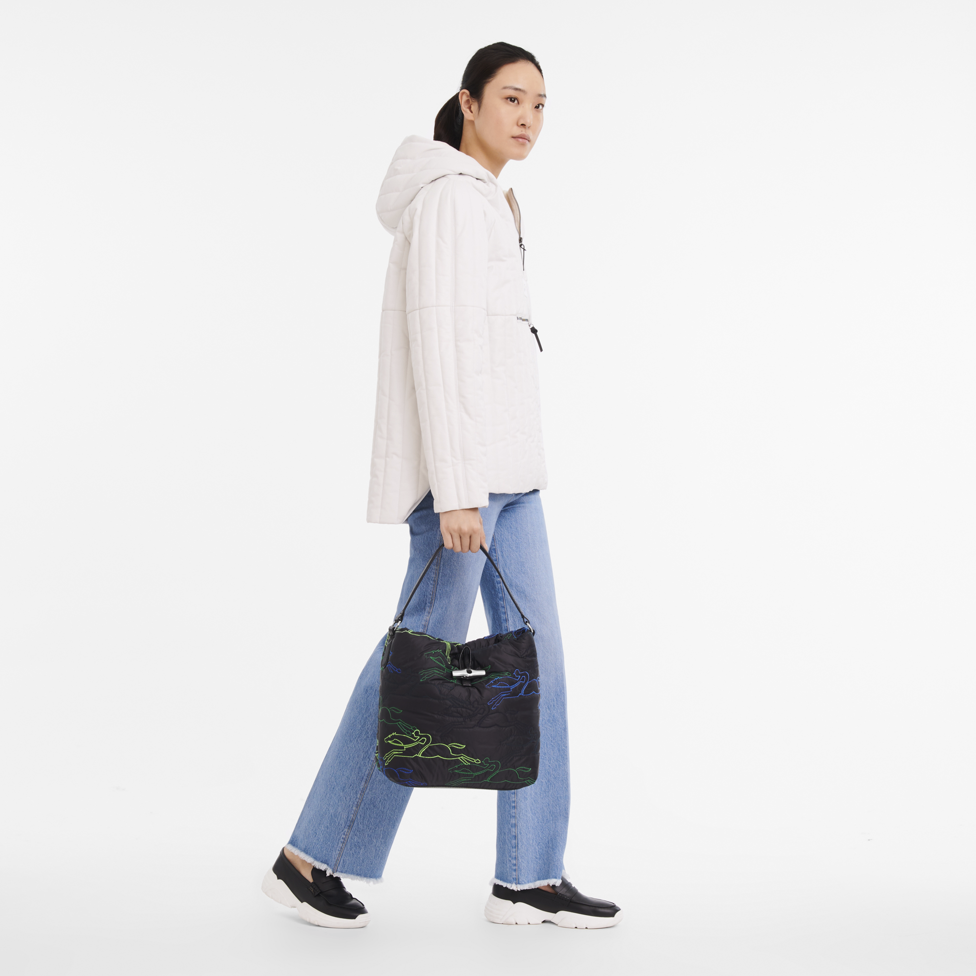 Roseau Essential L Bucket bag Black - Canvas (10222HDN001