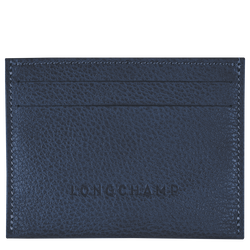 Le Foulonné Cardholder , Navy - Leather