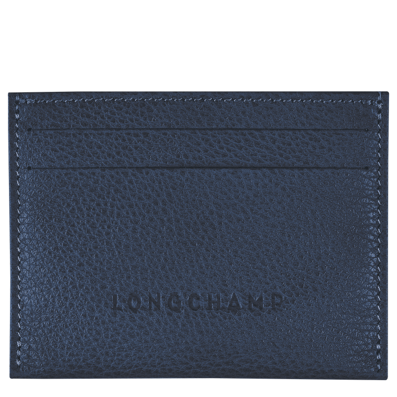 Le Foulonné Cardholder , Navy - Leather  - View 1 of 2
