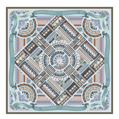 Orto Longchamp Foulard di seta 90,  Marine