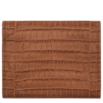 Brieftasche im Kompaktformat Longchamp Pocket , Leder - Cashew