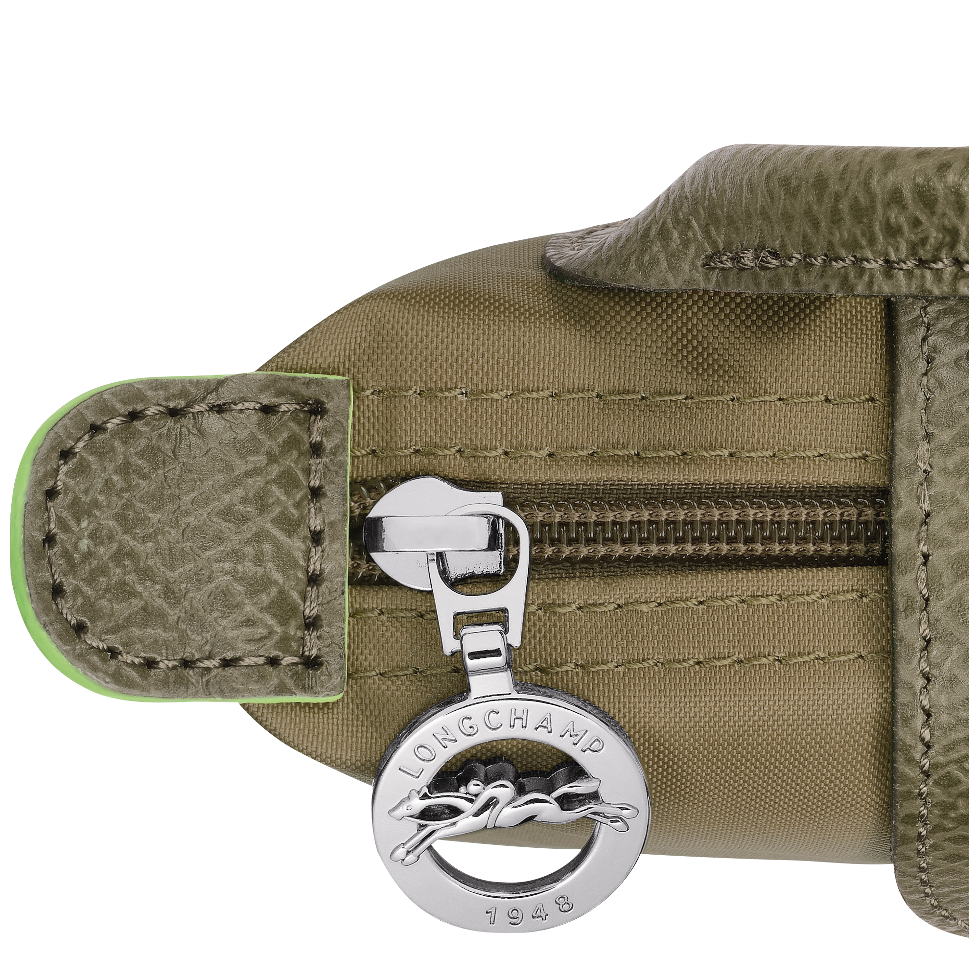 Le Pliage Green Pouch with handle, Artichoke