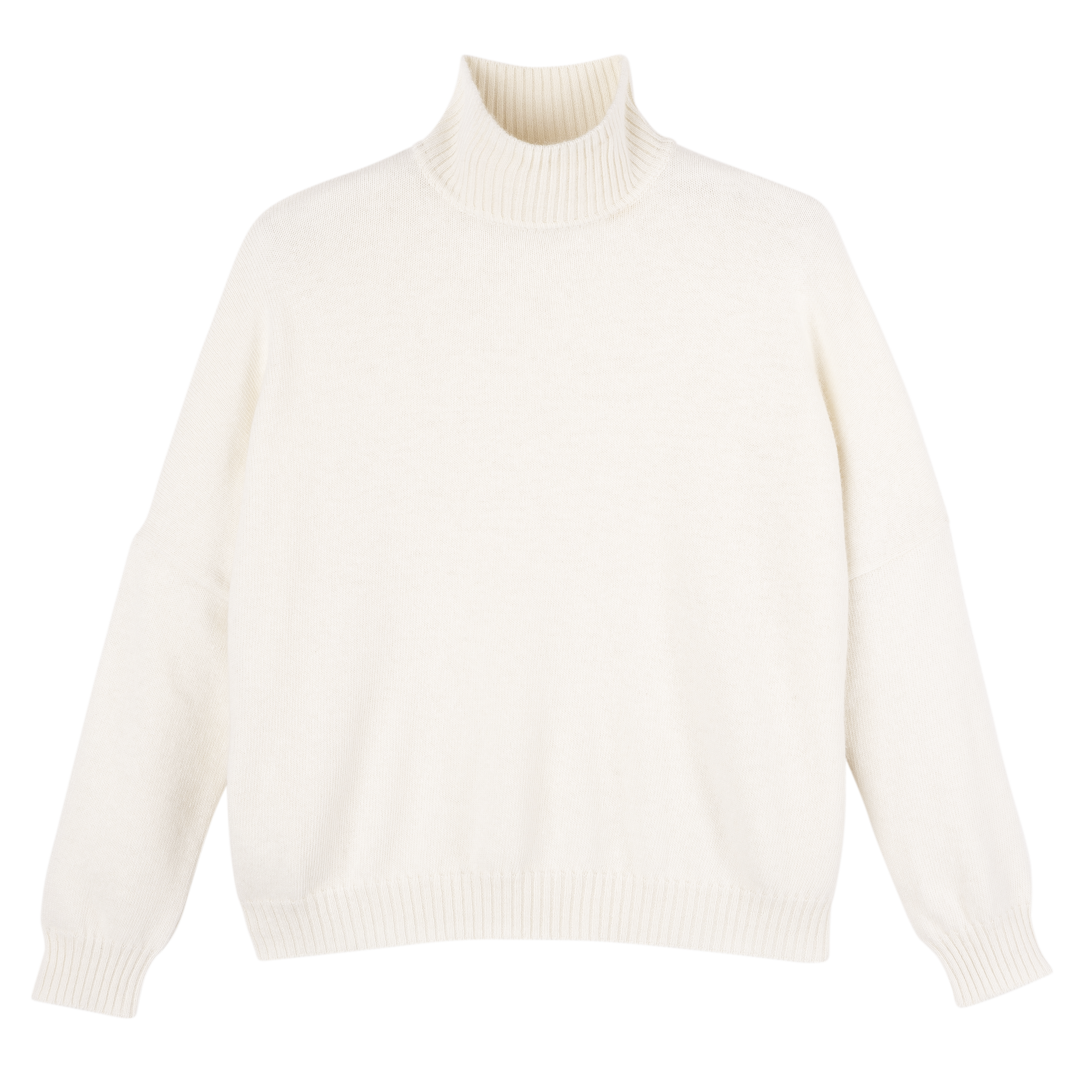 null High neck sweater, Ivory