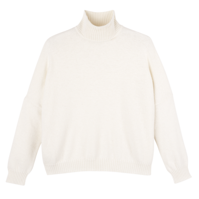 Camisola de gola alta , Malha - Marfim