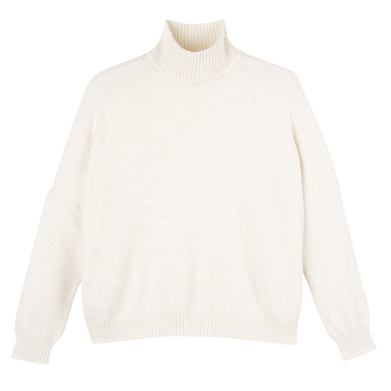 High neck sweater , Ivory - Knit  - View 1 of  5