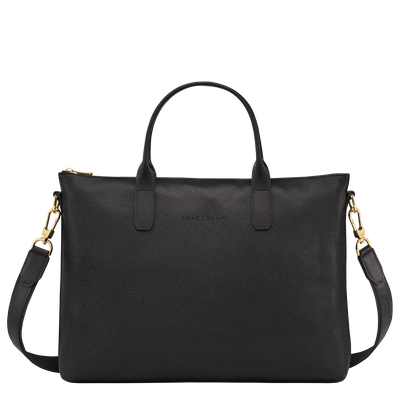 Le Foulonné S Briefcase Black - Leather | Longchamp US