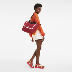 Le Pliage Collection Tote bag L, Orange/Burgundy
