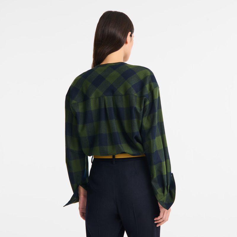 Hemd , Jacquard-Wolle - Marine/Tannengrün  - Ansicht 2 von 4