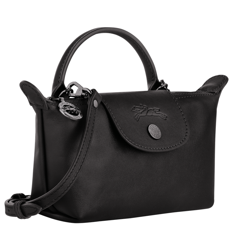 Le Pliage Xtra XS Pouch , Black - Leather  - View 3 of  5