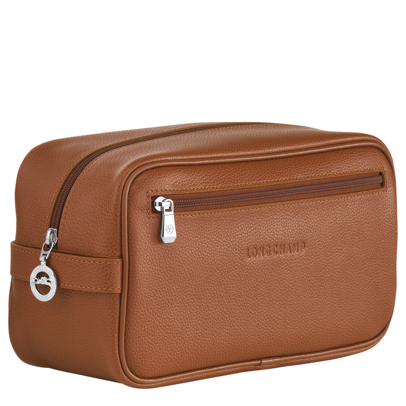 Le Foulonné Toiletry case , Caramel - Leather  - View 2 of  3