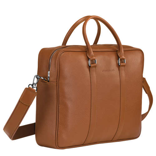 Le Foulonné M Briefcase , Caramel - Leather - View 3 of  5