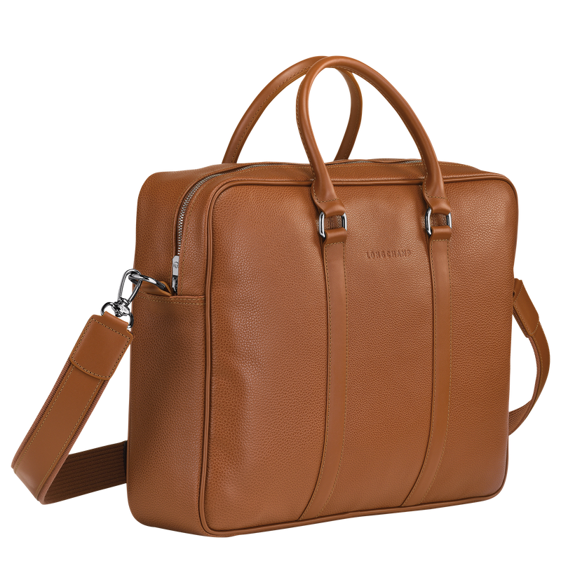 Le Foulonné M Briefcase , Caramel - Leather  - View 3 of  5