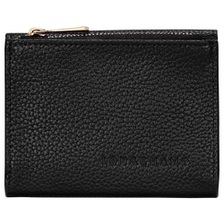 Le Foulonné Compact wallet , Black - Leather