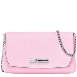 Roseau Clutch , Pink - Leather