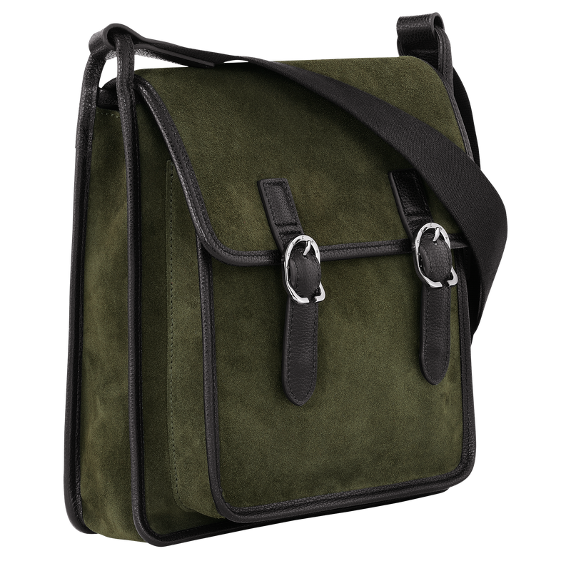 Khaki on sale leather handbag